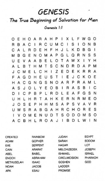 Printable Bible Word Searches From Genesis