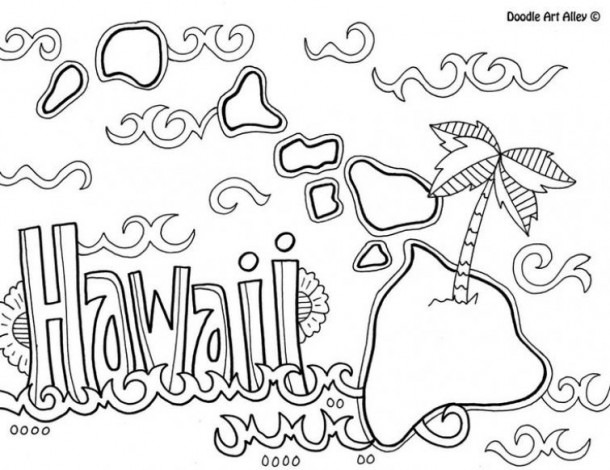 Printable Hawaiian Coloring Page For Kids