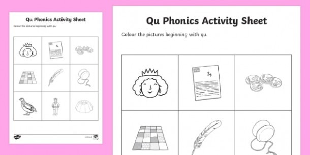Qu Phonics Colouring Worksheet   Worksheet