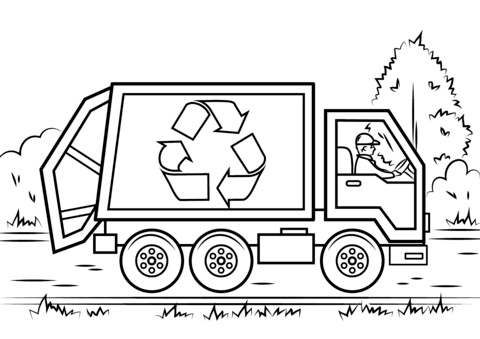 Recycling Truck Coloring Page