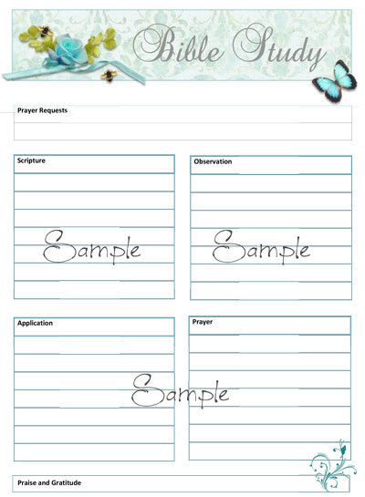 Bible Study Worksheet Template