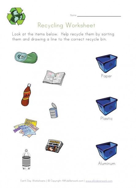 Sort And Recycling Worksheet