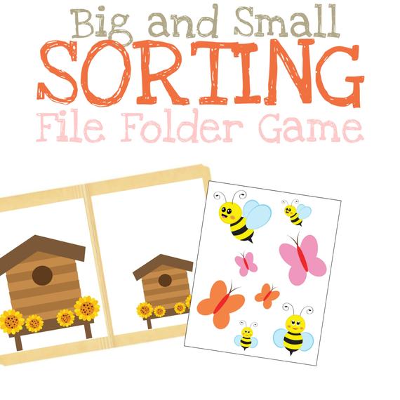 Sorting Big And Small File Folder Games For Kids Preschool