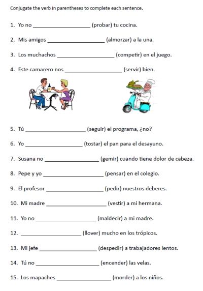 Spanish Worksheets Printables