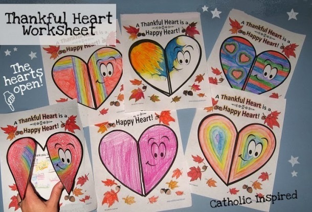 Thankful Heart Worksheet And Art Project