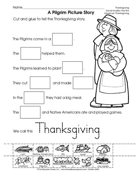 Thanksgiving Worksheet  Reading Informational Text A Pilgrim