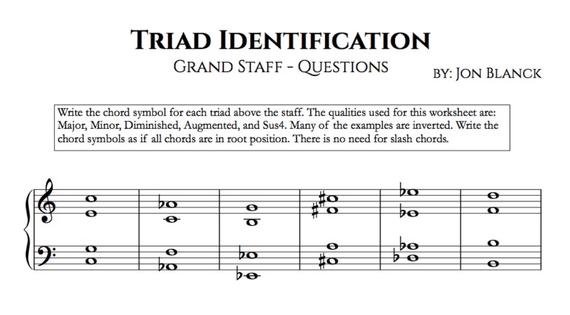 Triad Identification On The Grand Staff Worksheet
