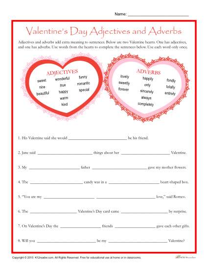 Valentine S Day Worksheet