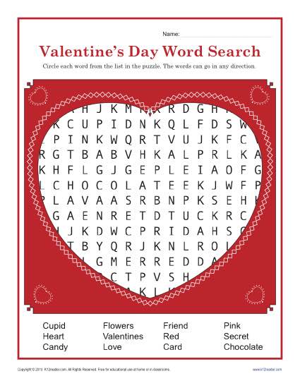 Valentine S Day Worksheet