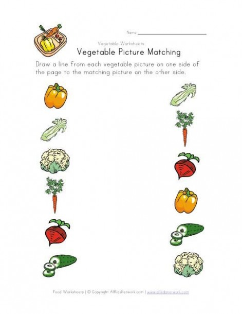 Vegetable Matching Worksheet