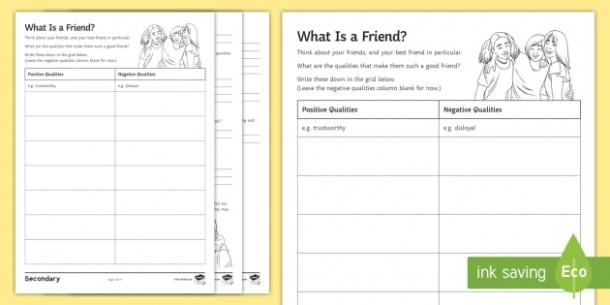What Is A Friend  Worksheet   Worksheet