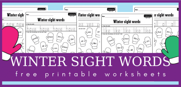 Winter Sight Words Worksheets For Your Kindergarten Lesson Plans