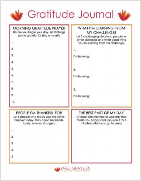 Worksheet For Daily Gratitude