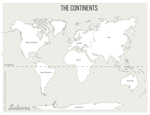 World  Continents Printables