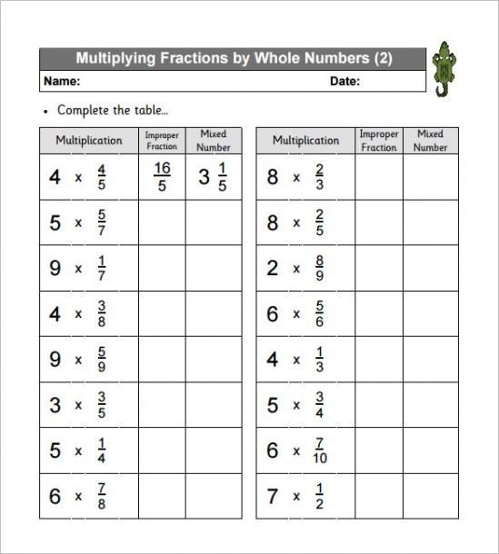 10  Multiplying Fractions Worksheet Templates