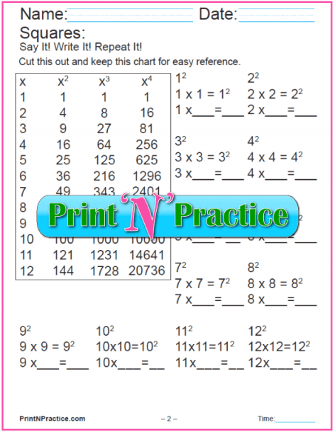 18 Exponent Worksheets For Practice