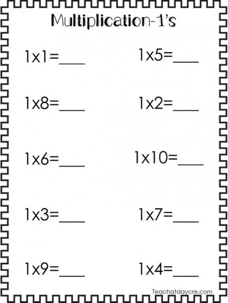 24 Printable Multiplication Worksheets  Numbers 1