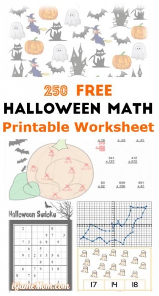 250 Free Halloween Math Printable Worksheets