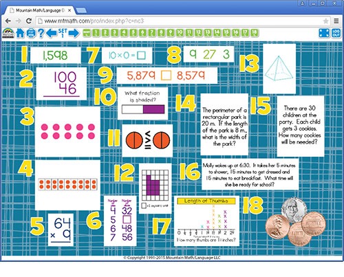 3rd Grade Math Spiral Review For Interactive Whiteboard