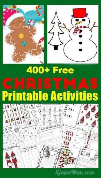 400  Free Christmas Learning Printable Activities For Kids