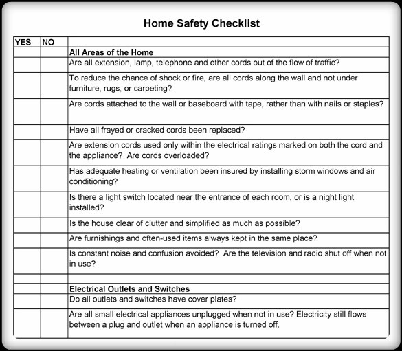 5  Printable Home Safety Checklist And Worksheets  Word