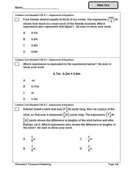 7th Grade Tennessee Common Core Math