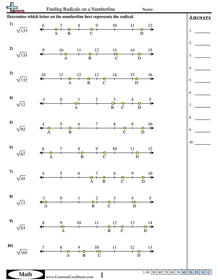 square-roots-number-line-worksheet