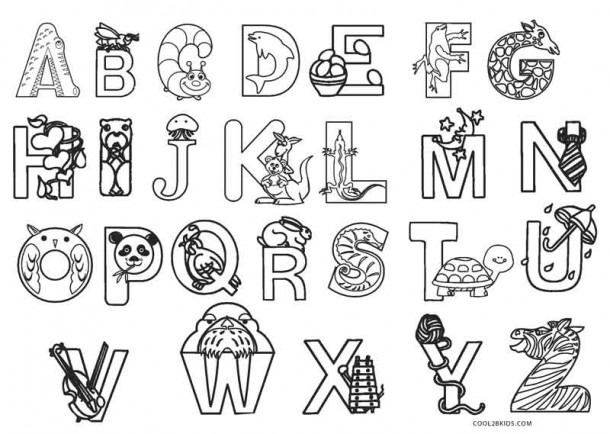 Abc Coloring Pages With Pictures