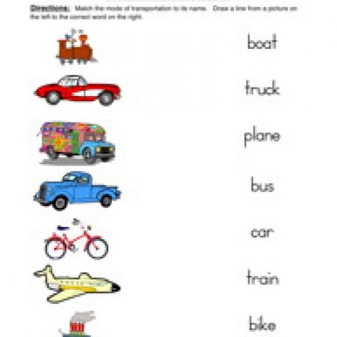 All Kinds Of Transportation Worksheets
