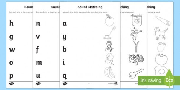 Alphabet Initial Sounds Matching Worksheet   Worksheets
