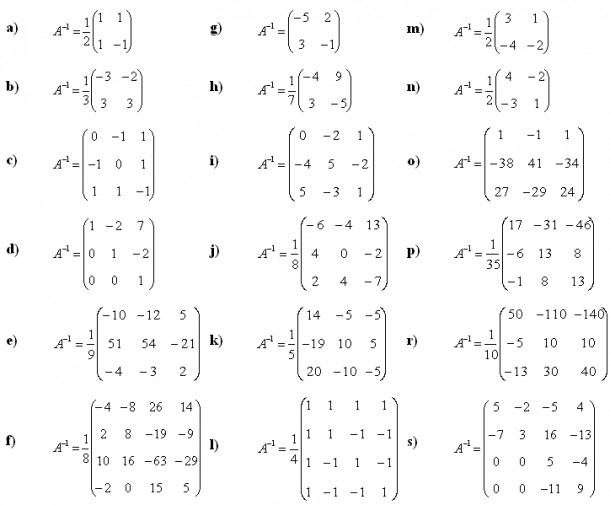 Answers To Math Exercises   Math Problems  Inverse Matrix