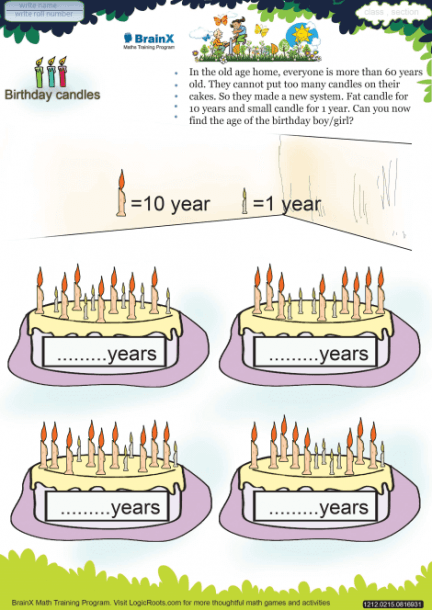 Birthday Candles Math Worksheet For Grade 2