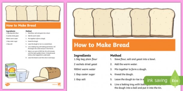 Bread Recipe Sheets