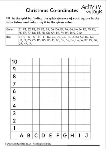 Christmas Coordinates Colouring