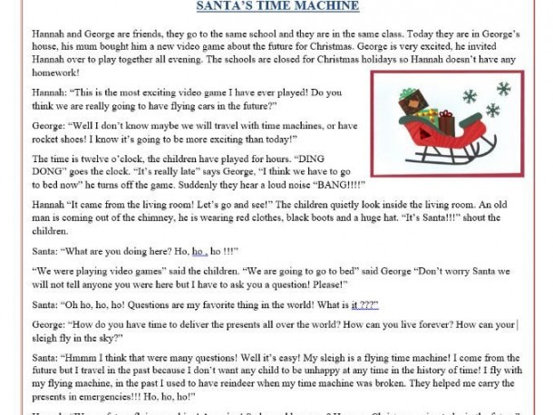 Christmas Reading Comprehension Text   Story   Santa S Time