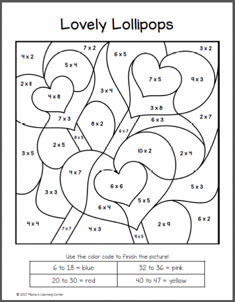 Color By Number Valentines Day Coloring Pages