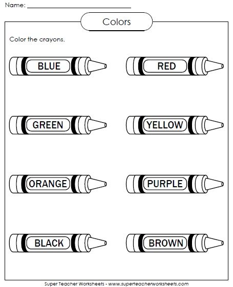 Color The Crayons  This Worksheet Will Help Your Kindergarten And