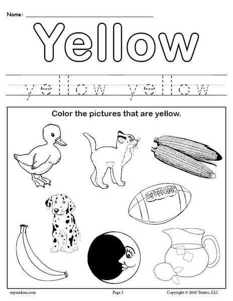 Color Yellow Worksheet