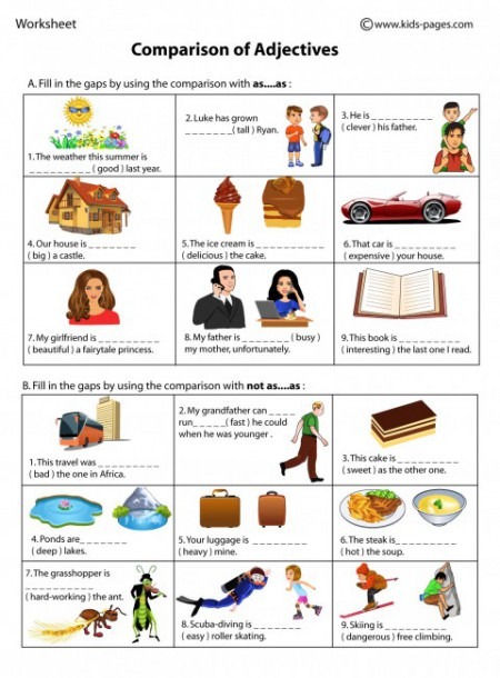 As As Comparison Worksheet