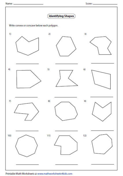 Convex And Concave Shape Worksheets