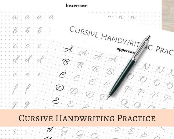 Cursive Handwriting Practice Sheets 5mm Dot Grid For Bullet