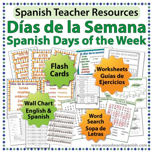D  As De La Semana     Days In Spanish Worksheets