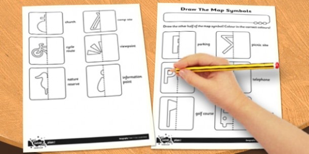 Draw The Map Symbols Worksheet   Worksheet
