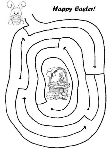 Easter Maze  Help The Bunny Get To The Basket By Drawing In His