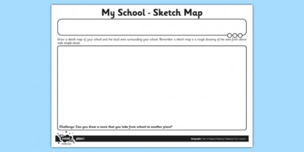 Editable My School Sketch Map Worksheet  Teacher Made
