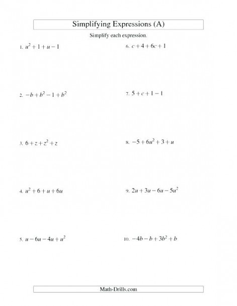 Evaluate Expressions Worksheet 6th Grade