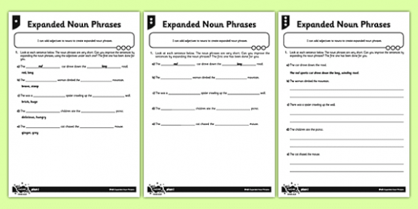 Expanded Noun Phrases Differentiated Activity Sheet Pack