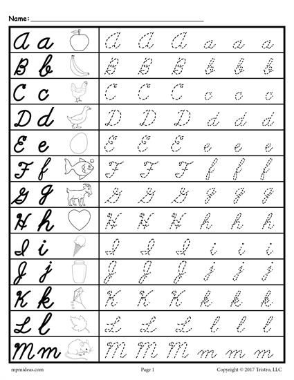 Free Cursive Uppercase And Lowercase Letter Tracing Worksheets