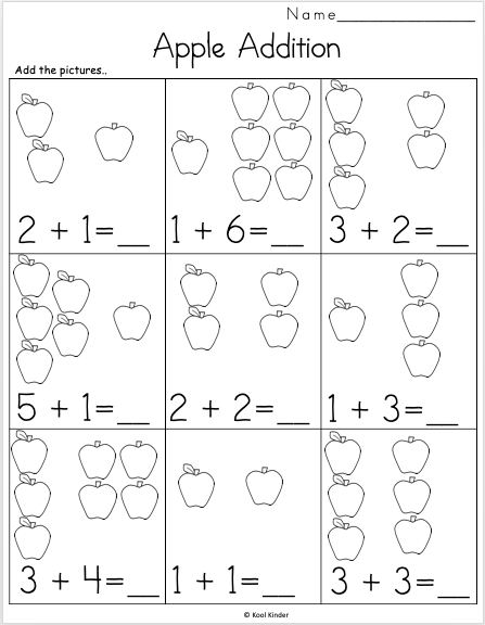 Free Fall Math Worksheet For Kindergarten