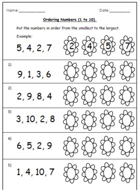 Free Ordering Worksheets And Number Cards   1